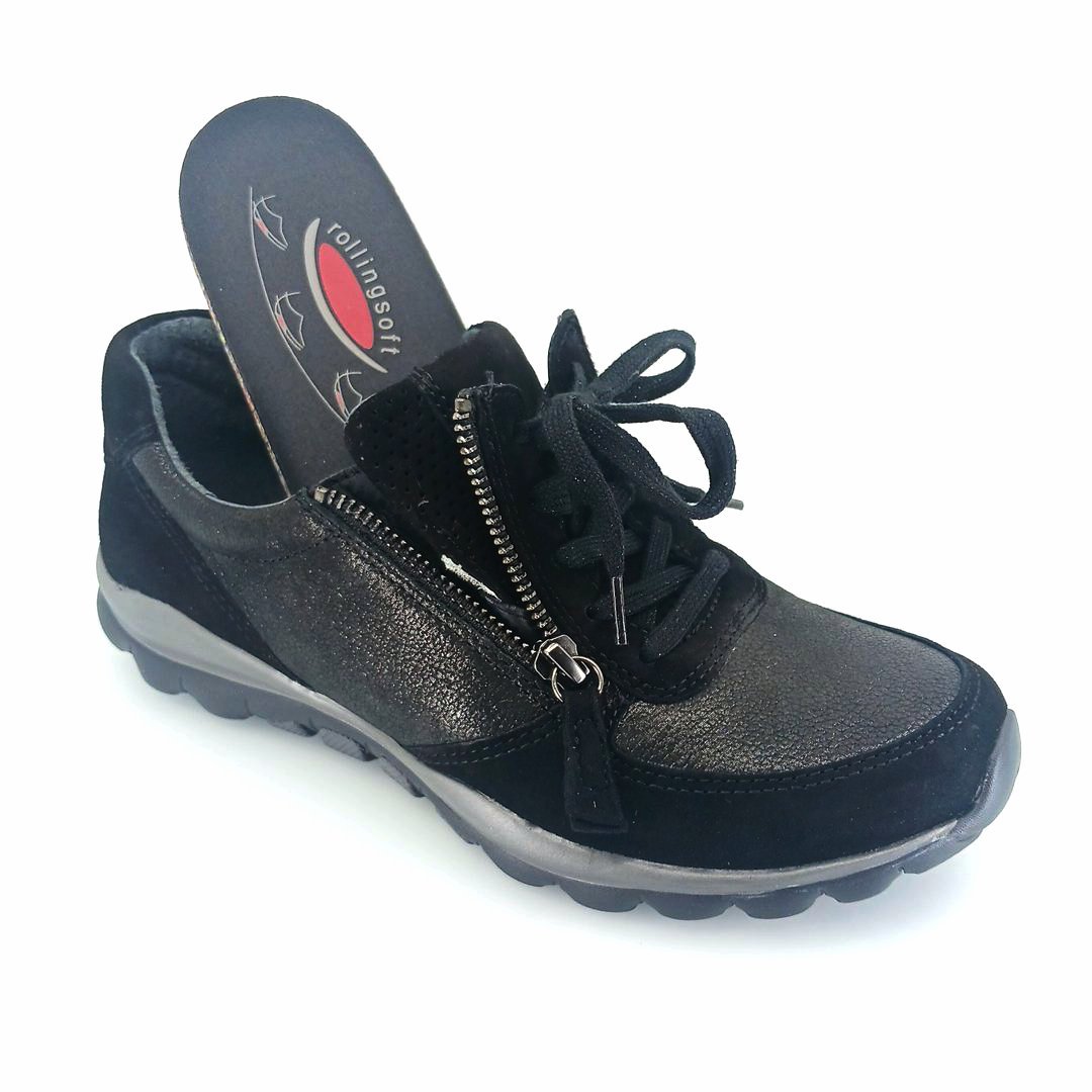 76.968.37 γυναικεία sneakers (μαύρο δέρμα chevreau)