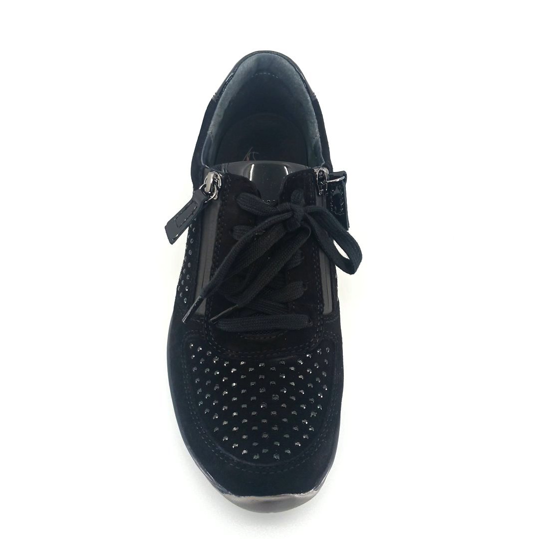 Gabor rolling soft 76.968.87 γυναικεία sneakers (μαύρο δέρμα chevreau)