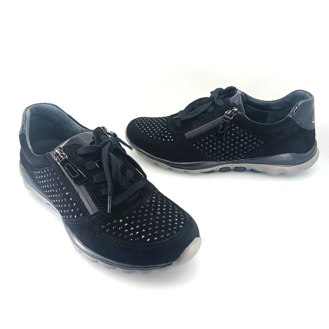 Gabor rolling soft 76.968.87 γυναικεία sneakers (μαύρο δέρμα chevreau)