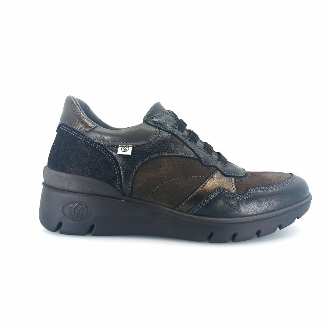 Laura Azana 26204 (combi μαύρο δέρμα) γυναικεία sneakers