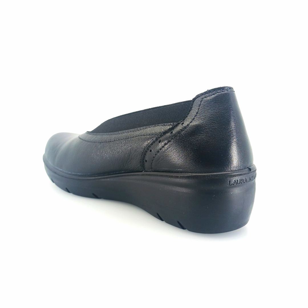 Laura Azana 26843 (μαύρο δέρμα) comfort wedge pumps