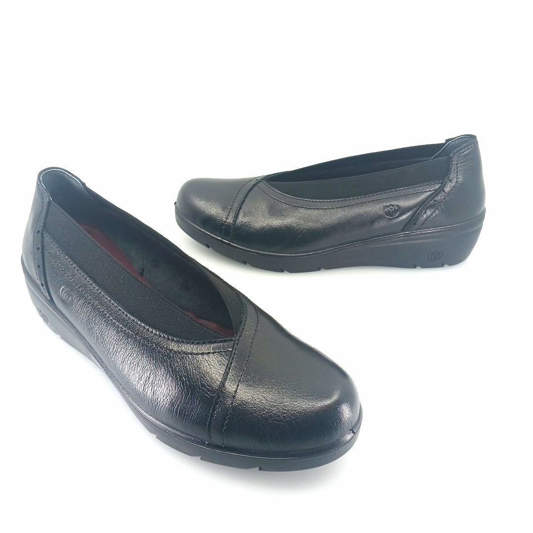 Laura Azana 26843 (μαύρο δέρμα) comfort wedge pumps