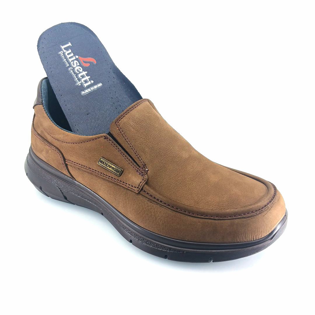 Luisetti 36118 (καφέ nubuck) ανδρικά slip-on