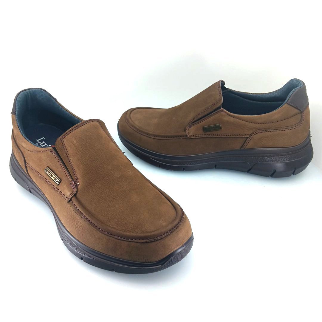 Luisetti 36118 (καφέ nubuck) ανδρικά slip-on