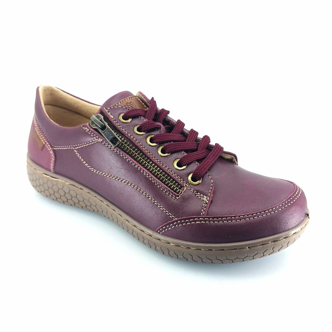 Laura Azana 28103 (μπορντώ δέρμα) γυναικεία sneakers