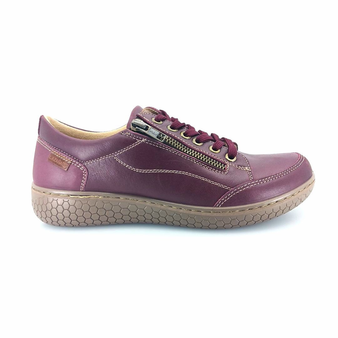 Laura Azana 28103 (μπορντώ δέρμα) γυναικεία sneakers