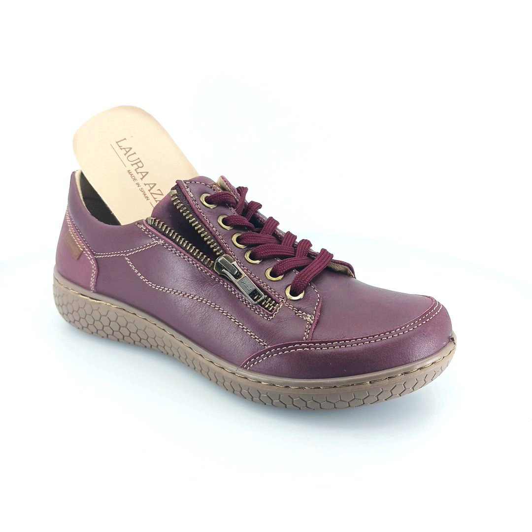 Laura Azana 28103 (μπορντώ δέρμα) γυναικεία sneakers