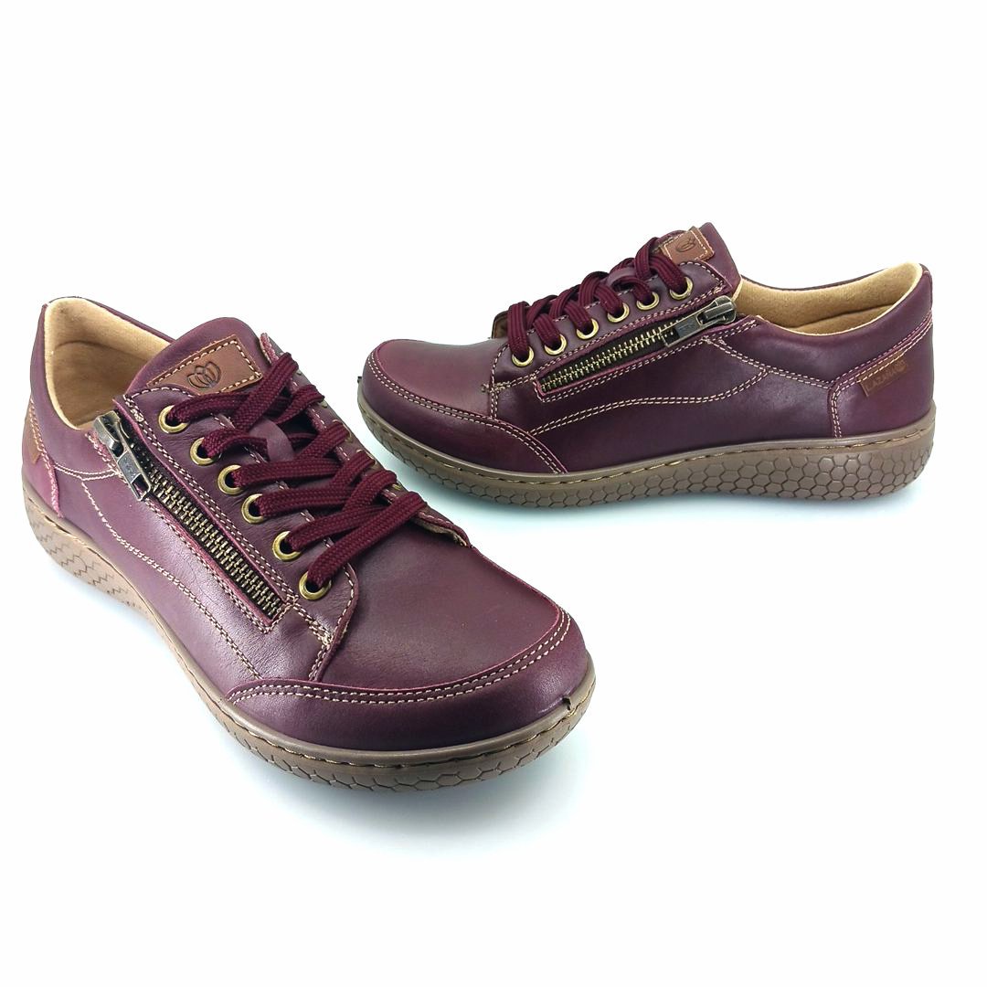 Laura Azana 28103 (μπορντώ δέρμα) γυναικεία sneakers