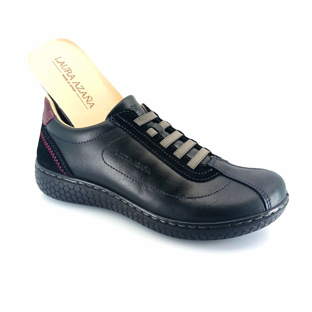 Laura Azana 28101 (μαύρο δέρμα) γυναικεία sneakers