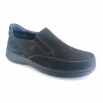 Luisetti 32400 (μαύρο δέρμα nubuck) ανδρικά slip-on