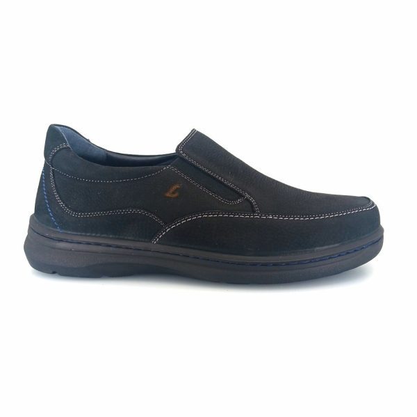 Luisetti 32400 (μαύρο δέρμα nubuck) ανδρικά slip-on