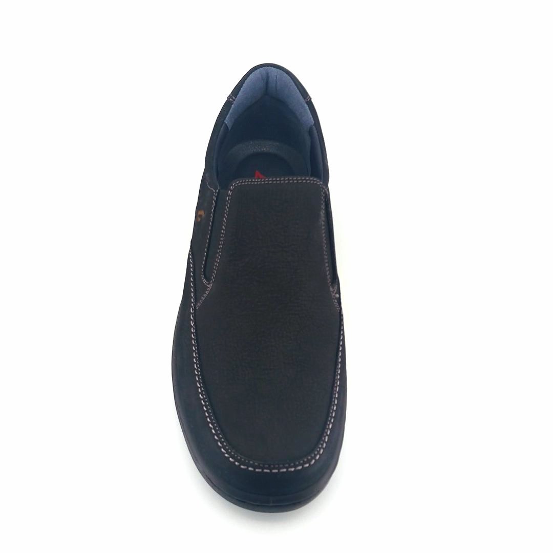Luisetti 32400 (μαύρο δέρμα nubuck) ανδρικά slip-on