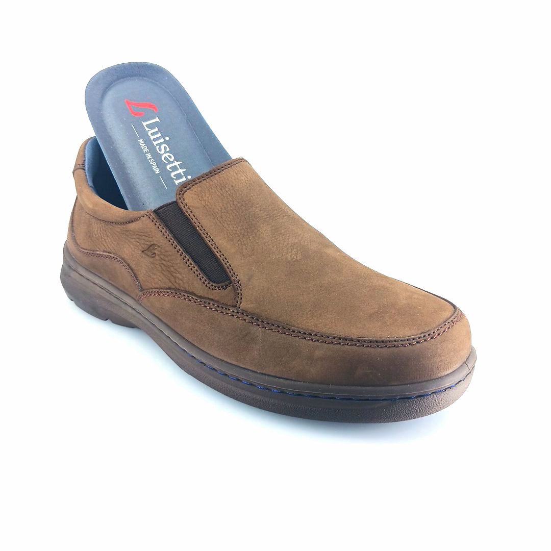 Luisetti 32400 (καφέ δέρμα nubuck) ανδρικά slip-on