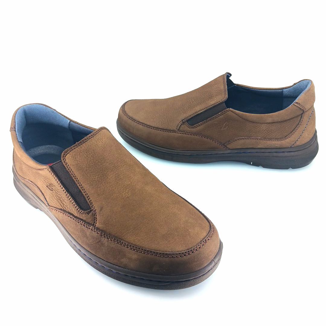 Luisetti 32400 (καφέ δέρμα nubuck) ανδρικά slip-on