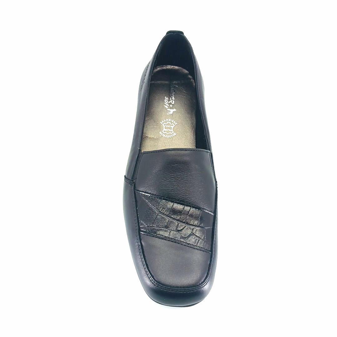 Boxer 53064 (μαύρο δέρμα) γυναικεία slip-on