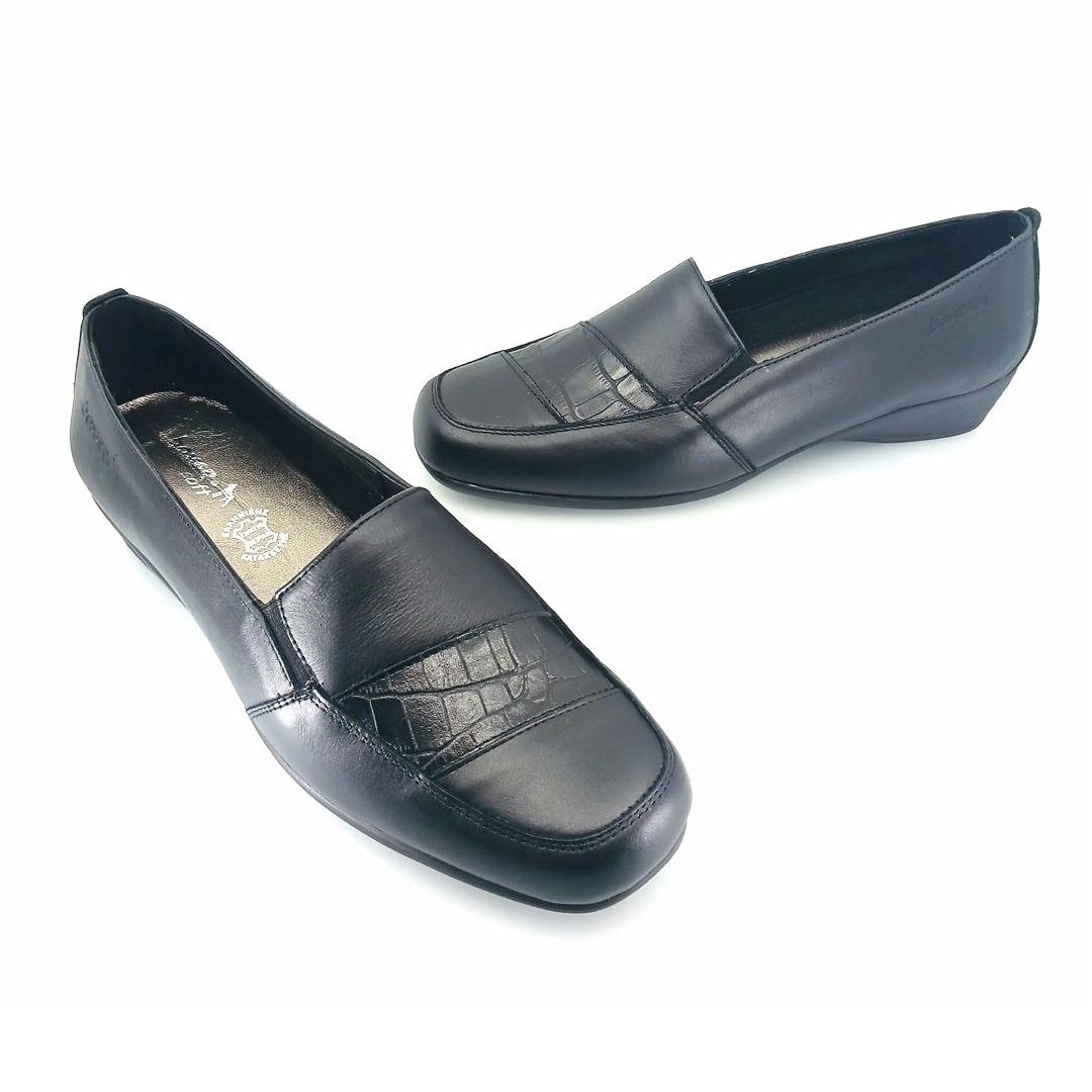 Boxer 53064 (μαύρο δέρμα) γυναικεία slip-on