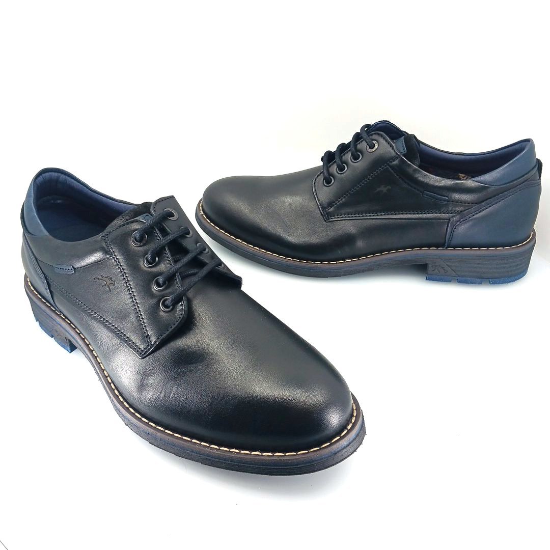 Fluchos TERRY F1340 (μαύρο δέρμα) ανδρικά derby