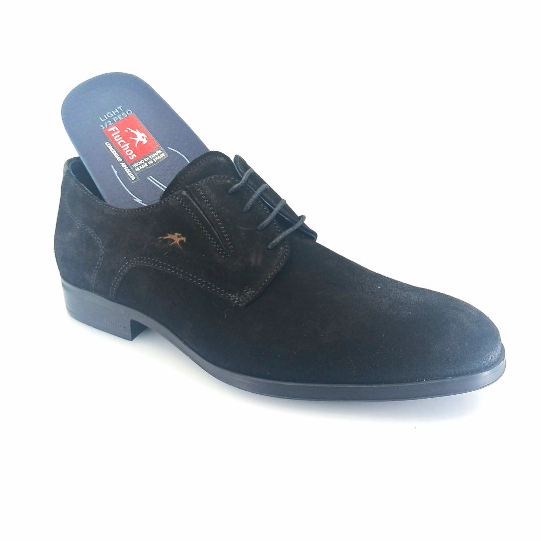 Fluchos ASGARD F1887 (μαύρο suede δέρμα) ανδρικά δετά