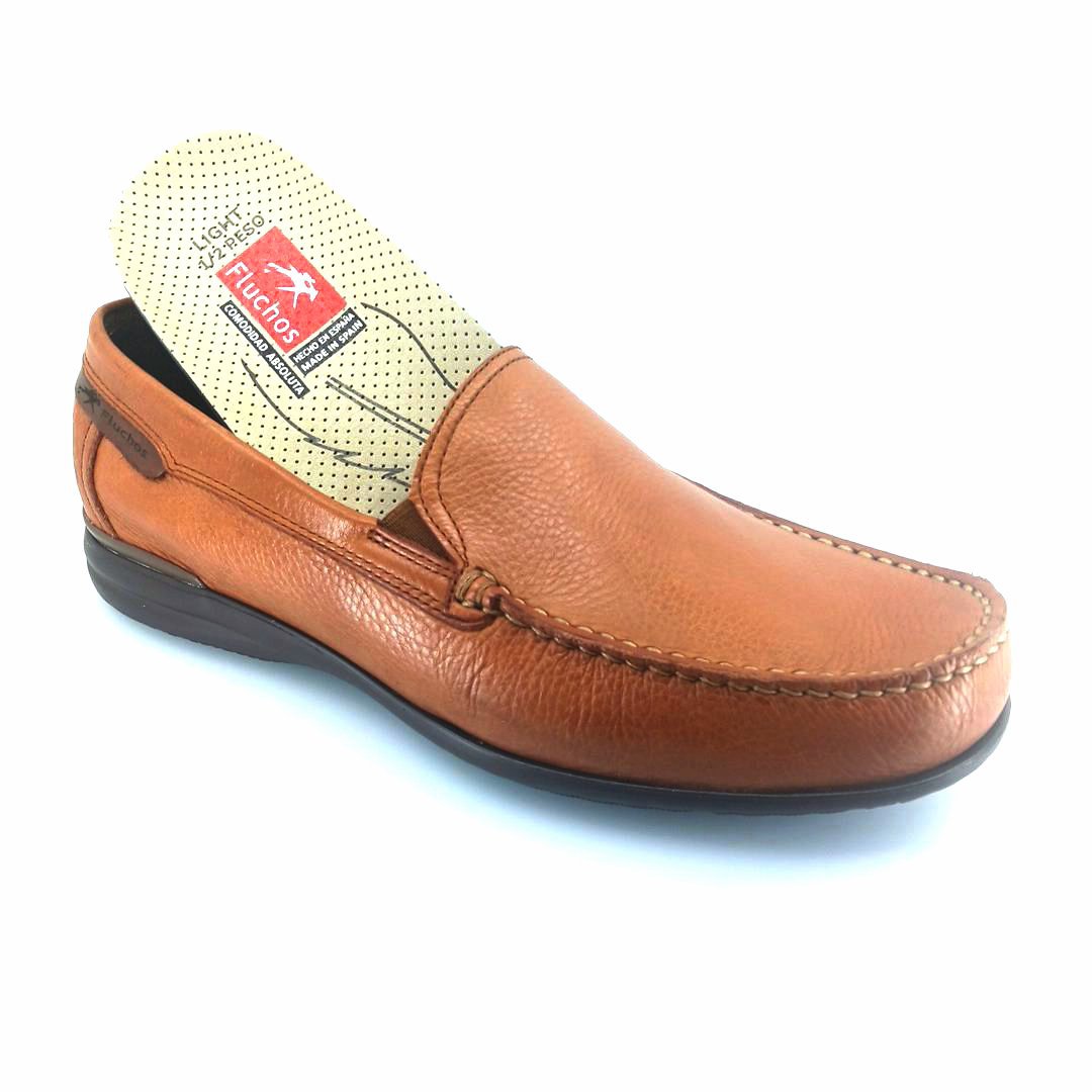Fluchos ORION 8682 (ταμπά δέρμα) ανδρικά slip-on μοκασίνια