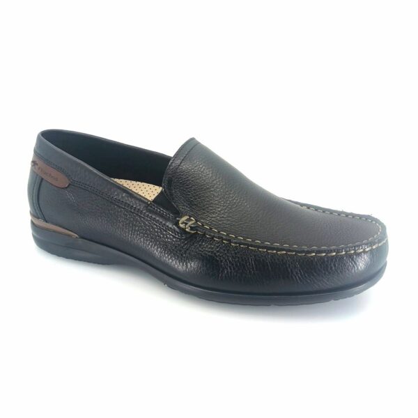 Fluchos ORION 8682 (μαύρο δέρμα) ανδρικά slip-on μοκασίνια