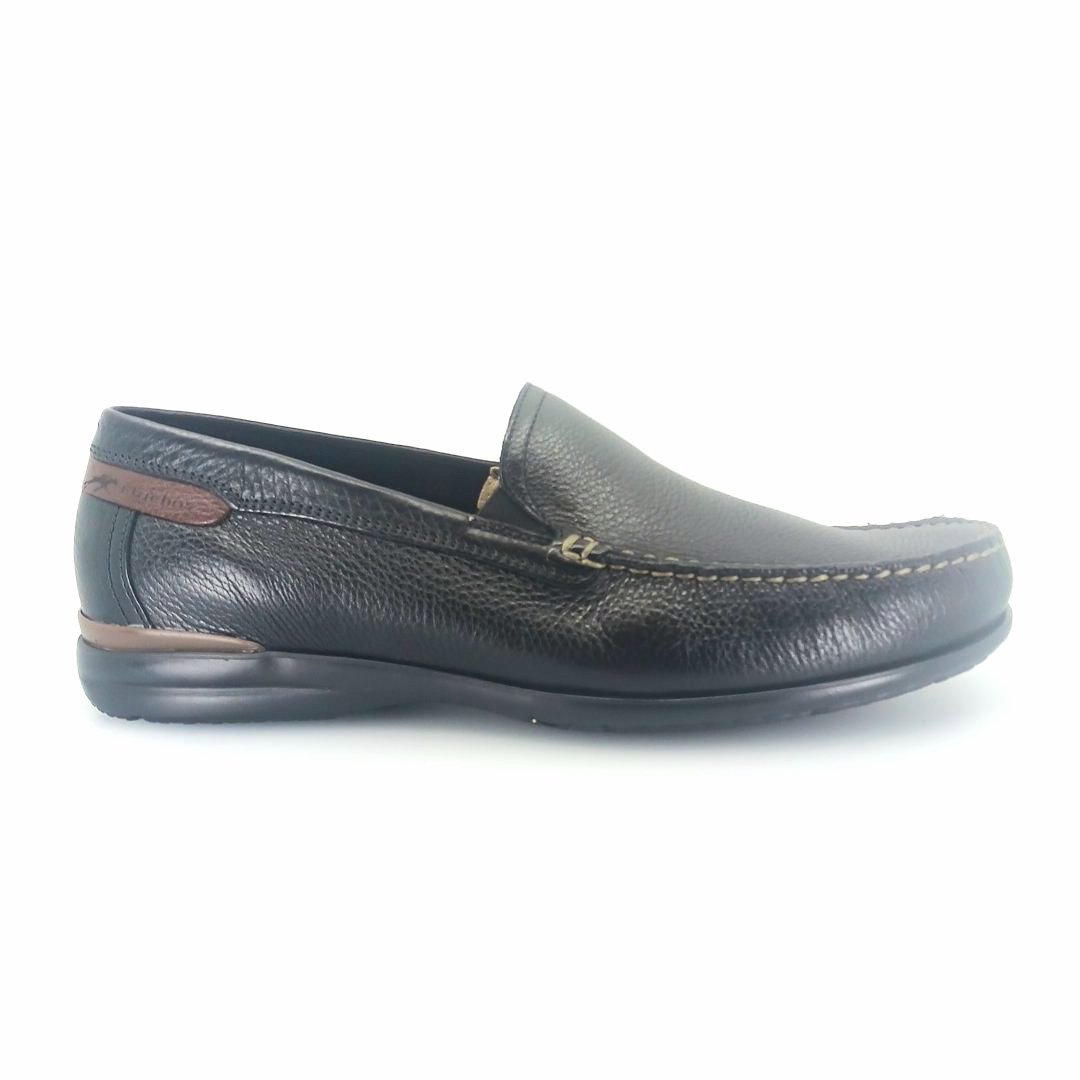 Fluchos ORION 8682 (μαύρο δέρμα) ανδρικά slip-on μοκασίνια