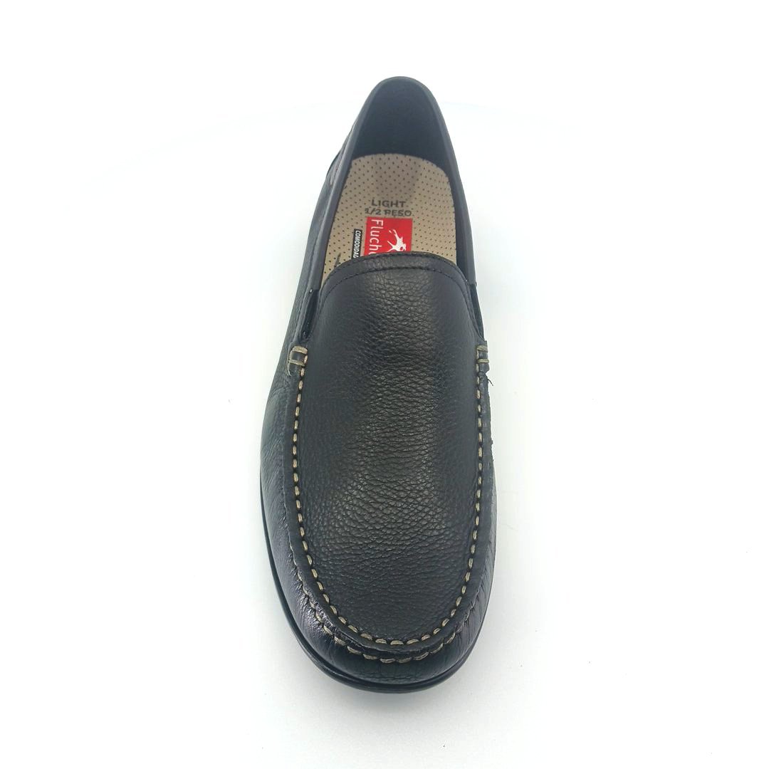 Fluchos ORION 8682 (μαύρο δέρμα) ανδρικά slip-on μοκασίνια