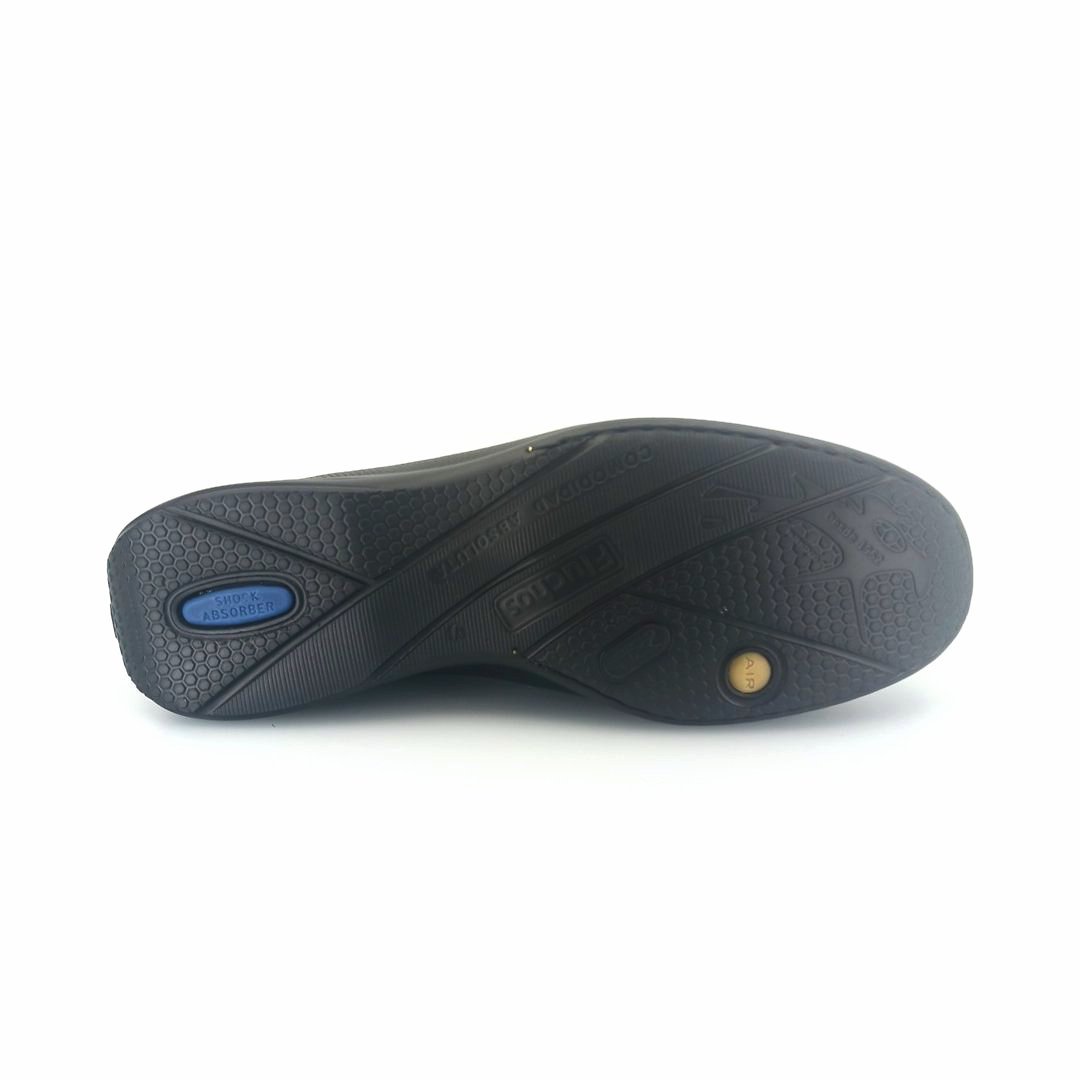 Fluchos ORION 8682 (μαύρο δέρμα) ανδρικά slip-on μοκασίνια