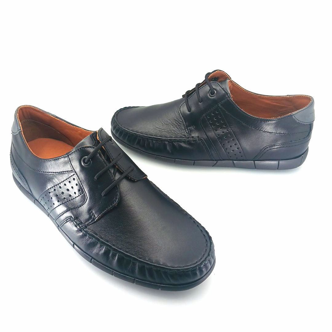 Boxer 21372 (μαύρο δέρμα) ανδρικά boat shoes