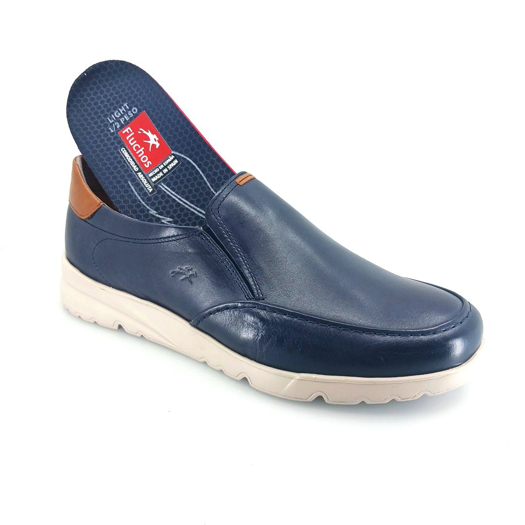Fluchos DARYL F1458, 504979 (μπλε δέρμα) ανδρικά slip-on