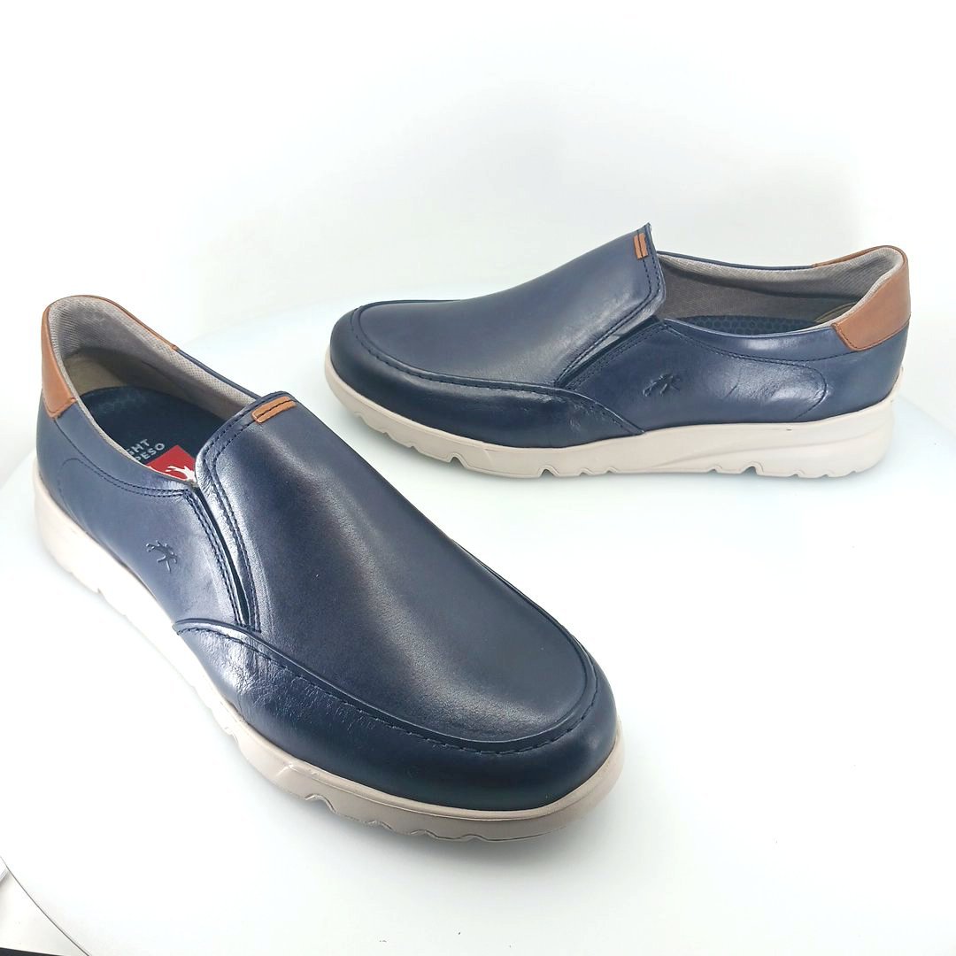 Fluchos DARYL F1458, 504979 (μπλε δέρμα) ανδρικά slip-on