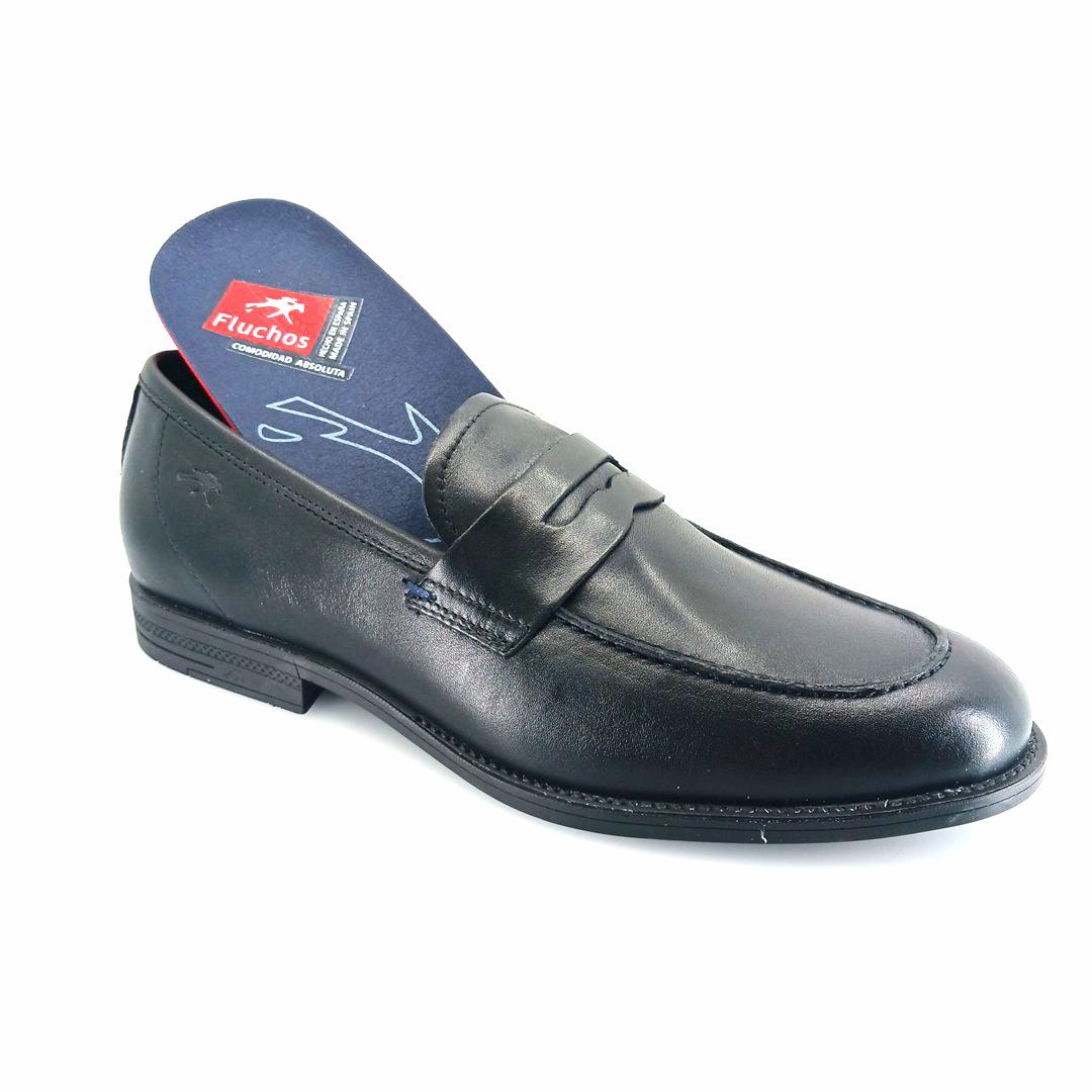Fluchos 500075 HENRI F0824 (μαύρο δέρμα) ανδρικά loafers