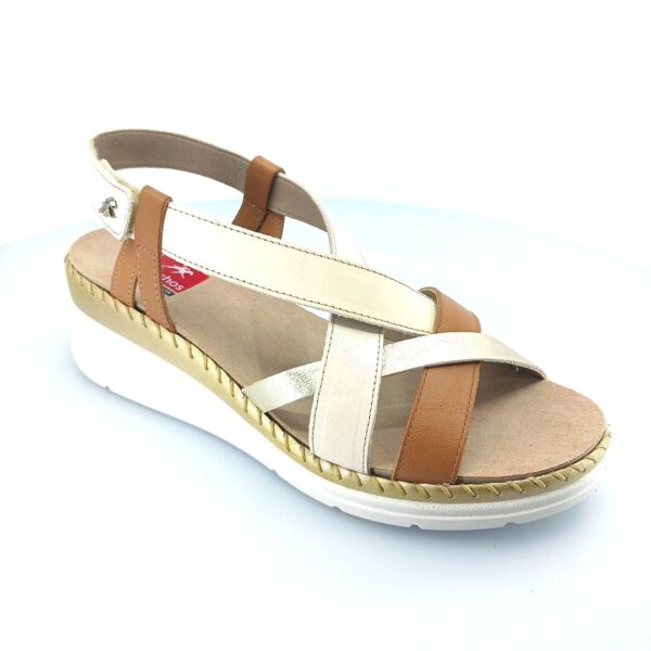 Fluchos Leza F2135 Habana Dore 505276 (μπεζ-ταμπά δέρμα) γυναικεία πέδιλα
