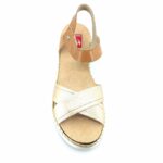 Fluchos Leza F2139 505287 (ταμπά-πλατινέ δέρμα) γυναικεία πέδιλα