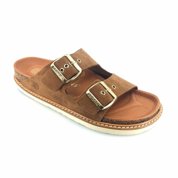 Genuins 104860 (taupe suede δέρμα) γυναικεία πέδιλα