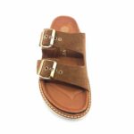 Genuins 104860 (taupe suede δέρμα) γυναικεία πέδιλα