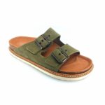Genuins 105274 (χακί suede δέρμα) γυναικεία πέδιλα