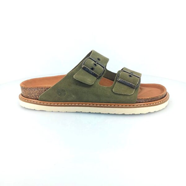 Genuins 105274 (χακί suede δέρμα) γυναικεία πέδιλα