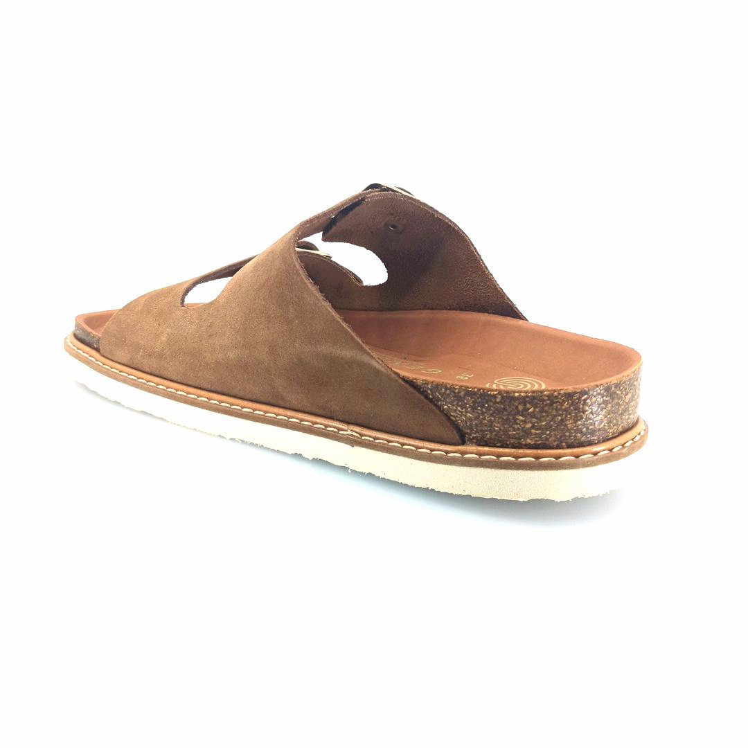 Genuins 104860 (taupe suede δέρμα) γυναικεία πέδιλα