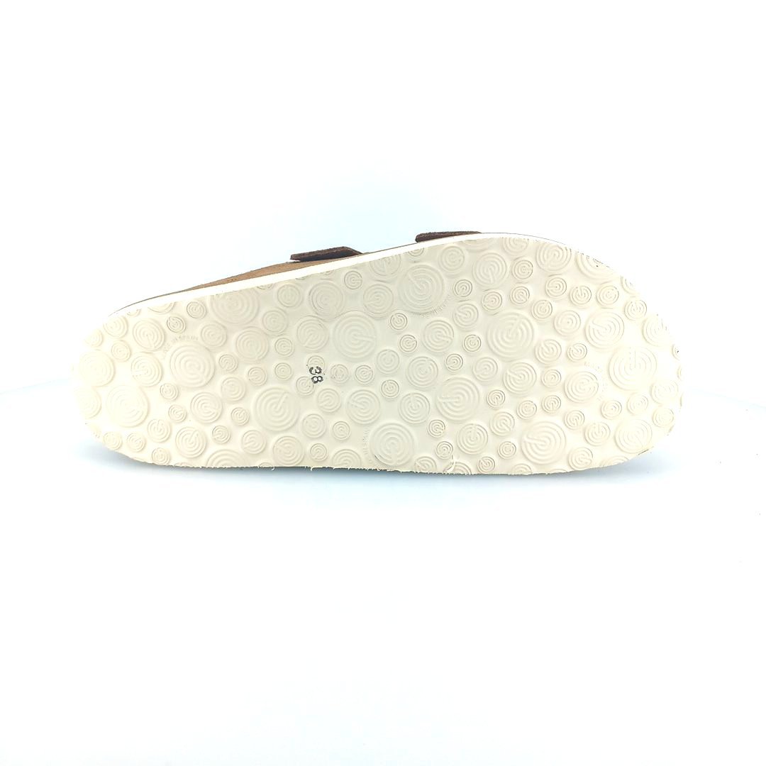 Genuins 104860 (taupe suede δέρμα) γυναικεία πέδιλα