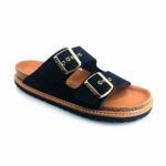 Genuins 105302 (μαύρο suede δέρμα) γυναικεία πέδιλα