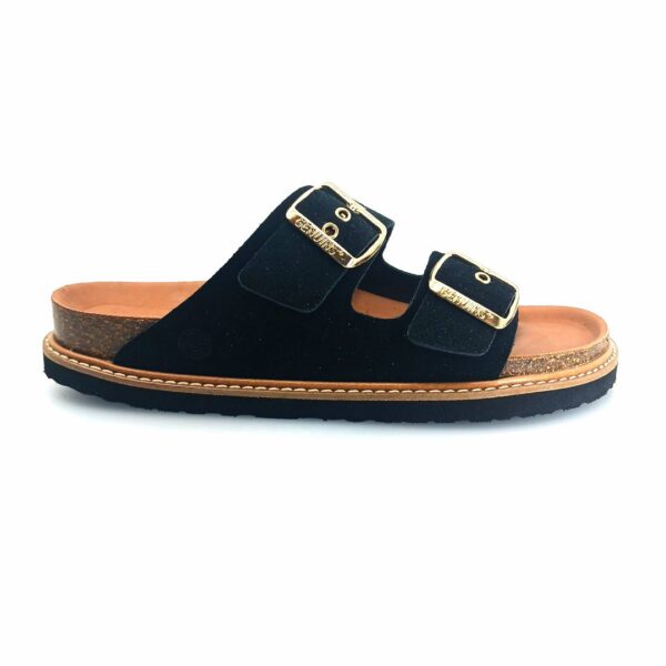 Genuins 105302 (μαύρο suede δέρμα) γυναικεία πέδιλα