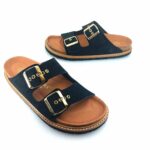 Genuins 105302 (μαύρο suede δέρμα) γυναικεία πέδιλα